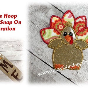 In The Hoop Turkey Snap On Decorazione Ricamo Macchina Design