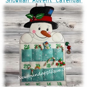 In The Hoop Snowman Advent Calendar Embroidery Machine Design