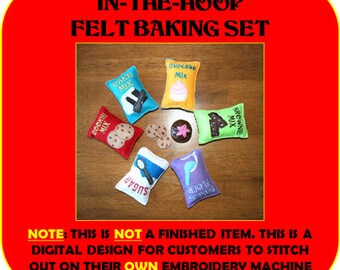 In-The-Hoop Felt Baking Play Food Embroidery  Design set
