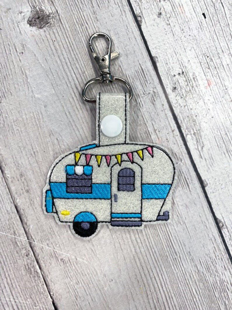 In the Hoop Camper Key Fob Embroidery Machine Design Etsy