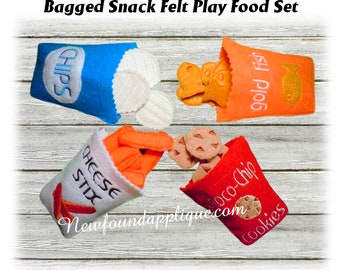 In The Hoop Felt food  Bagged Snacks Machine Embroidery Design Set