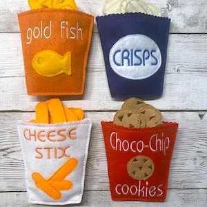 In The Hoop Felt food  Bagged Snacks Machine Embroidery Design Set