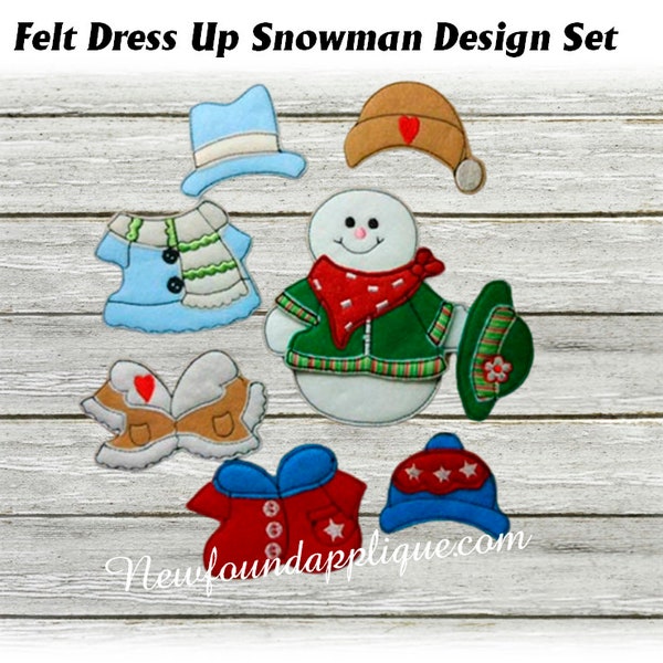 In The Hoop Dress Up Snowman Embroidery Machine Design for 5x7 Hoops