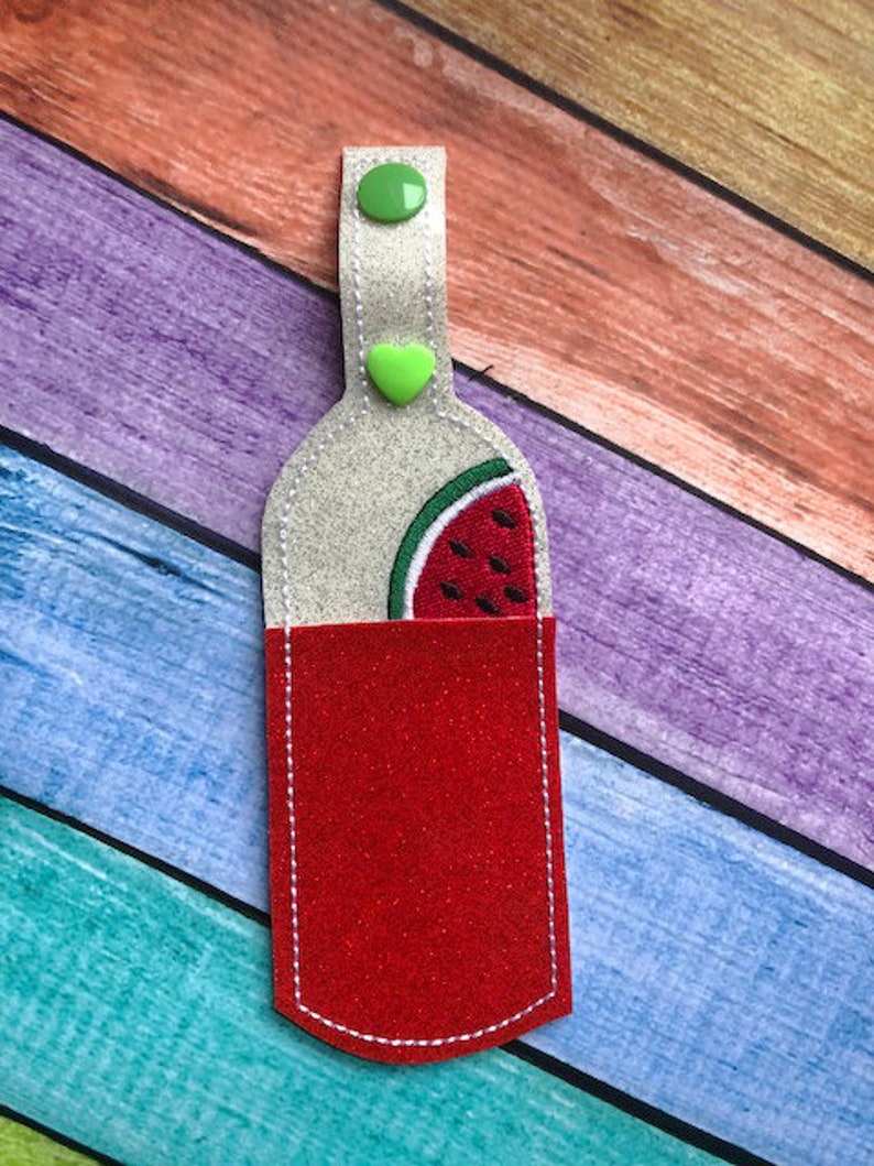 In the Hoop Watermelo Lip Balm Holder Embroidery Machine Etsy