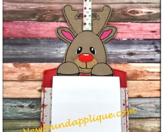 InThe Hoop Reindeer Sticky Note Holder Embroidery Machine Design 5x7