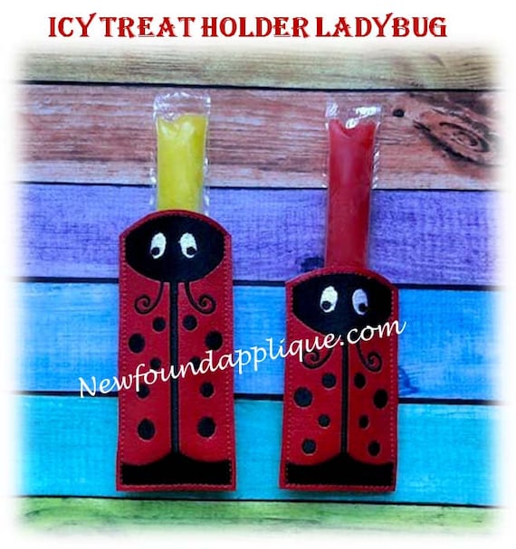 Icy Treat Holder Ladybug Embroidery Design
