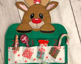 Reindeer Advent Calendar Embroidery Machine Design