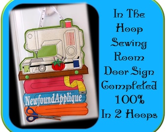 In The Hoop Sewing Room Door Sign Embroidery Machine Design