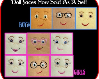 Doll Face Embroidery Machine Design Set