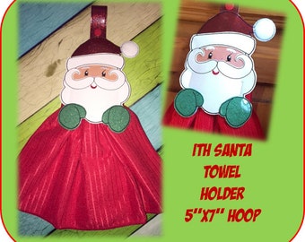 In The Hoop Weihnachtsmann Handtuchhalter Embroidery Machine Design