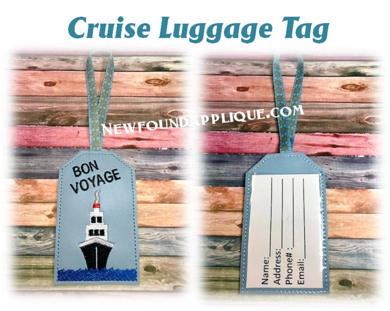 In the Hoop Cruise Luggage Tag Embroidery Machine Design Etsy