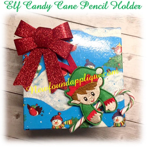 In the Hoop Gingerbread Candy Cane Pencil Holder Ornament Etsy