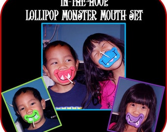 In The hoop Lollipop Monster Mouth Embroidery Machine Design Set