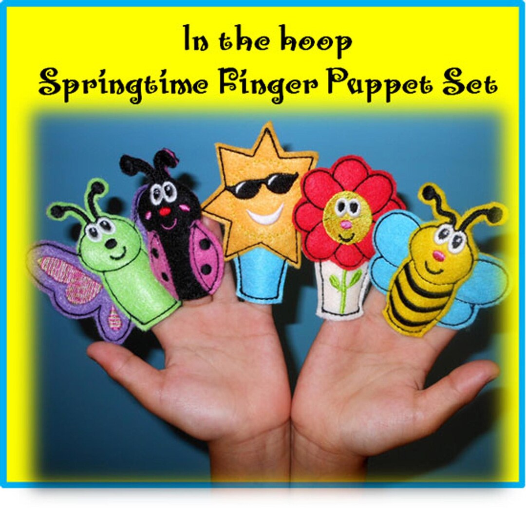 Puppet Spring Fist In the Hoop Springtime Finger Puppet Embroidery Machine Design Set - Etsy