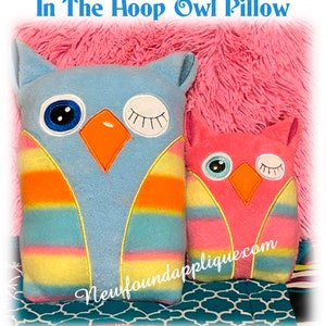 In The Hoop Owl Pillow Embroidery Machine Design