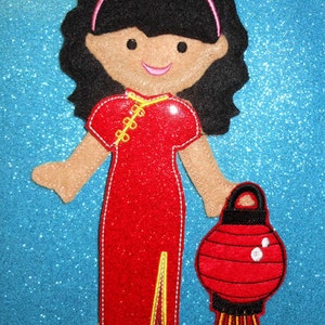 In The Hoop Asian Dress Set for Dress Up Fun Dolls image 6