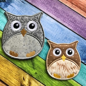 In The Hoop Owl Coaster Embroider Machine Design