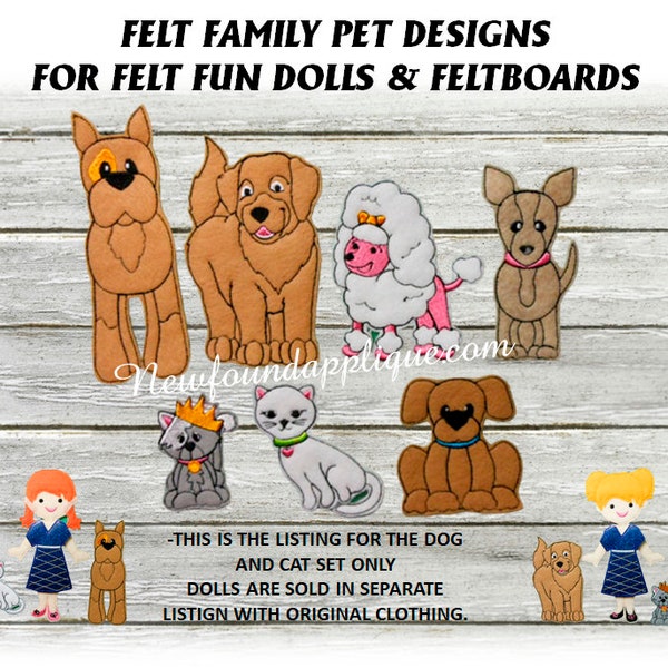 In the Hoop Felt Play Pets Embroidery Machine Design Set