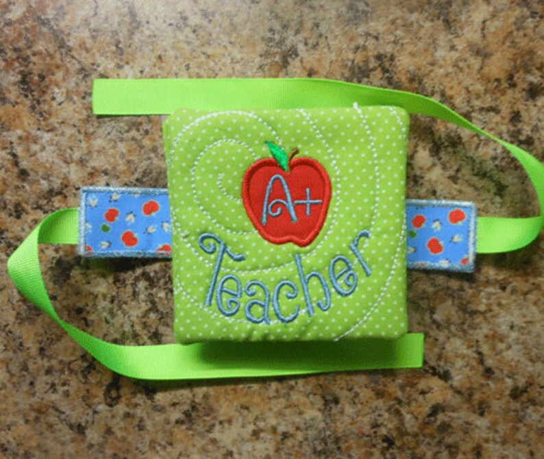 In the hoop coaster a teacher embroidery machine design for  etsy In the hoop coaster a teacher embroidery machine design for  etsy