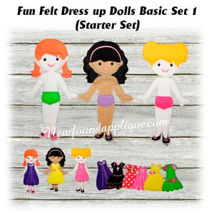 In The Hoop Felt Fun Dress Up Doll Basic Set Embroidery Machine Designs image 2