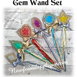 In The Hoop Gem Wand Embroidery Machine Design Set