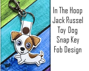 In the Hoop Jack Russell Key Fob Embroidery Machine Design