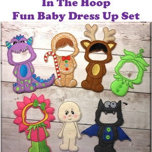 In The Hoop Baby Dress Up Embroidery Machine Design Set for 5"x7" Hoop