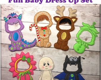 In The Hoop Baby Dress Up Stickmaschine Design Set im 13x18cm Rahmen