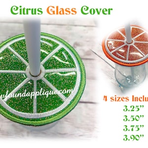 In The Hoop Citrus Glass Cover Embroidery Machine Design