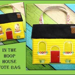 In the Hoop House Tote Embroidery Machine Design