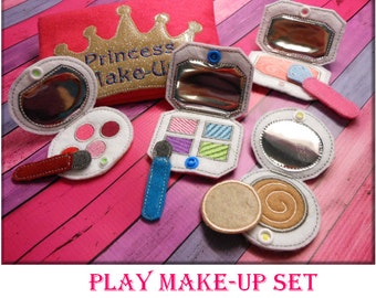 Princess Felt Play Make Up Embroidery Machine Design Set