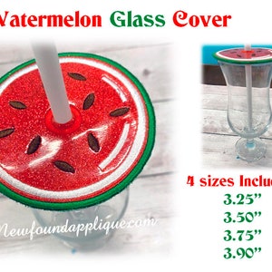 Dans le hoop Watermelon Glass Cover Broderie Machine Design