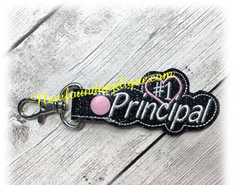 In The Hoop #1 Principal Key Fob Embroidery Machine Design