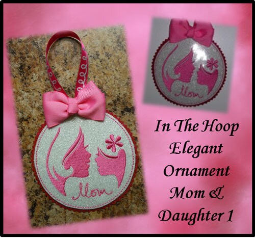In the Hoop Elegant Ornament Mom and Daughter 1 Embroidery - Etsy