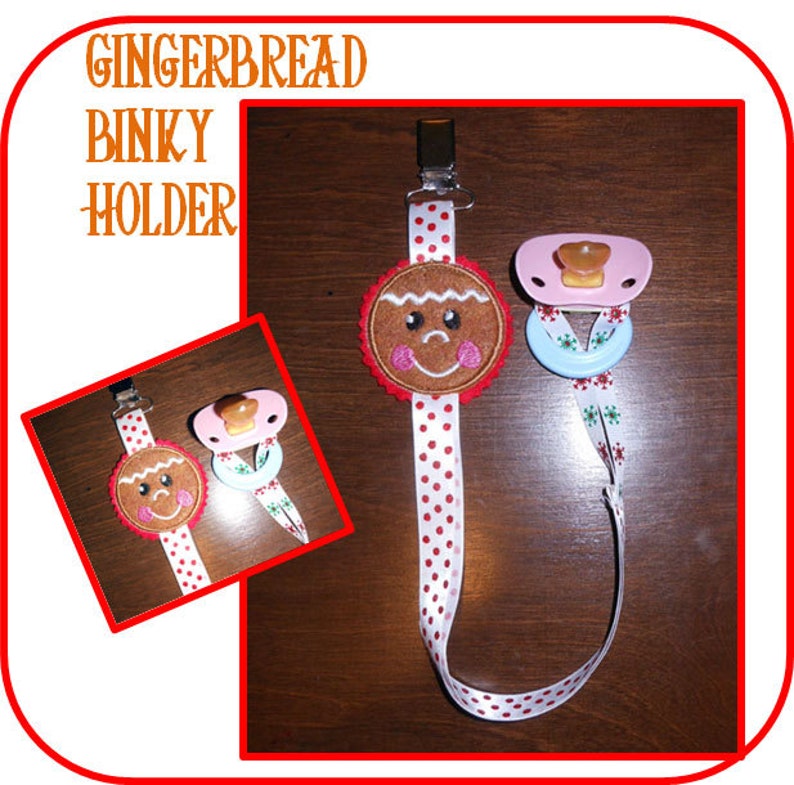 In The Hoop Christmas Binky Holder Design Set for Embroidery Etsy