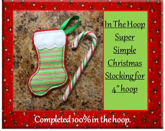 In The Hoop Stocking Embroidery Machine Design for 4x4 hoop