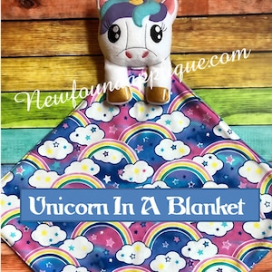 In The Hoop Unicorn In A Blanket Embroidery Machine Design