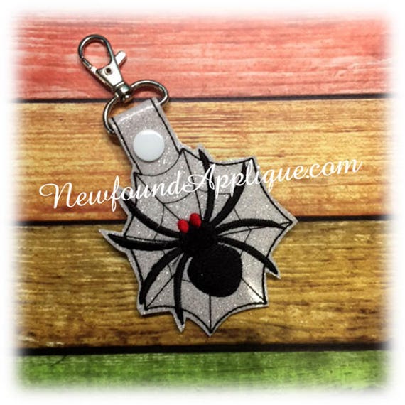 Spiders Web Snap Tab Halloween Key Chain Key Fob Snap Tab 