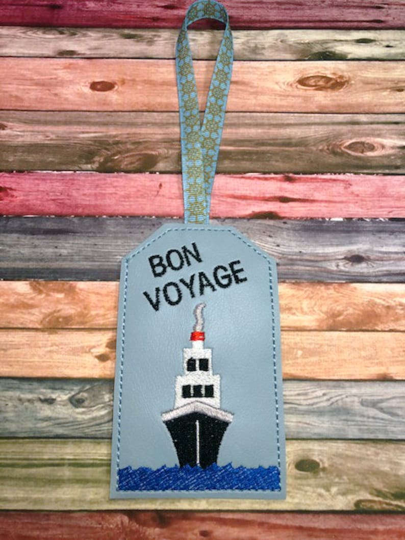 In the Hoop Cruise Luggage Tag Embroidery Machine Design Etsy