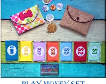 In the Hoop Money & Wallet Play Set Embroidery Machine Design