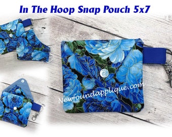 In The Hoop Snap Pouch Embroidery Machine Design 5x7