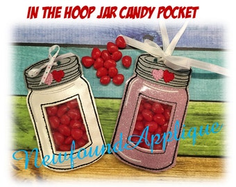 In the Hoop Jar Candy Pocket Embroidery Machine Design