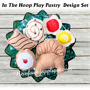 In The hoop Felt Food Yummy Pastry Play Food EMbroidery machine applique design