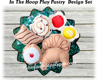 In The hoop Felt Food Yummy Pastry Play Food EMbroidery machine applique design