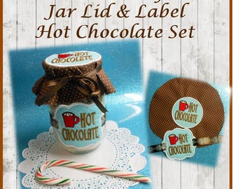 In The Hoop Lid and Label Hot Chocolate  Embroidery Machine Design Set