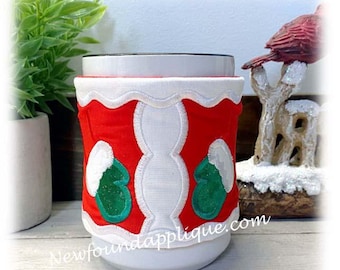 In The Hoop kerstman jasje mok wrap borduurmachine ontwerp
