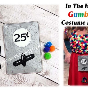 In The Hoop Gumball Costume Embroidery Machine Design Pieces