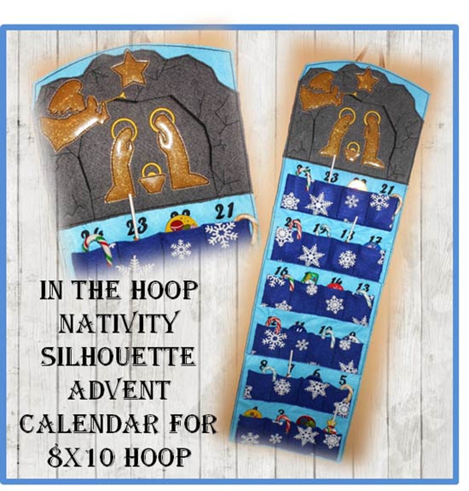 In the Hoop Nativity Cave Advent Calendar Christmas Countdown Etsy