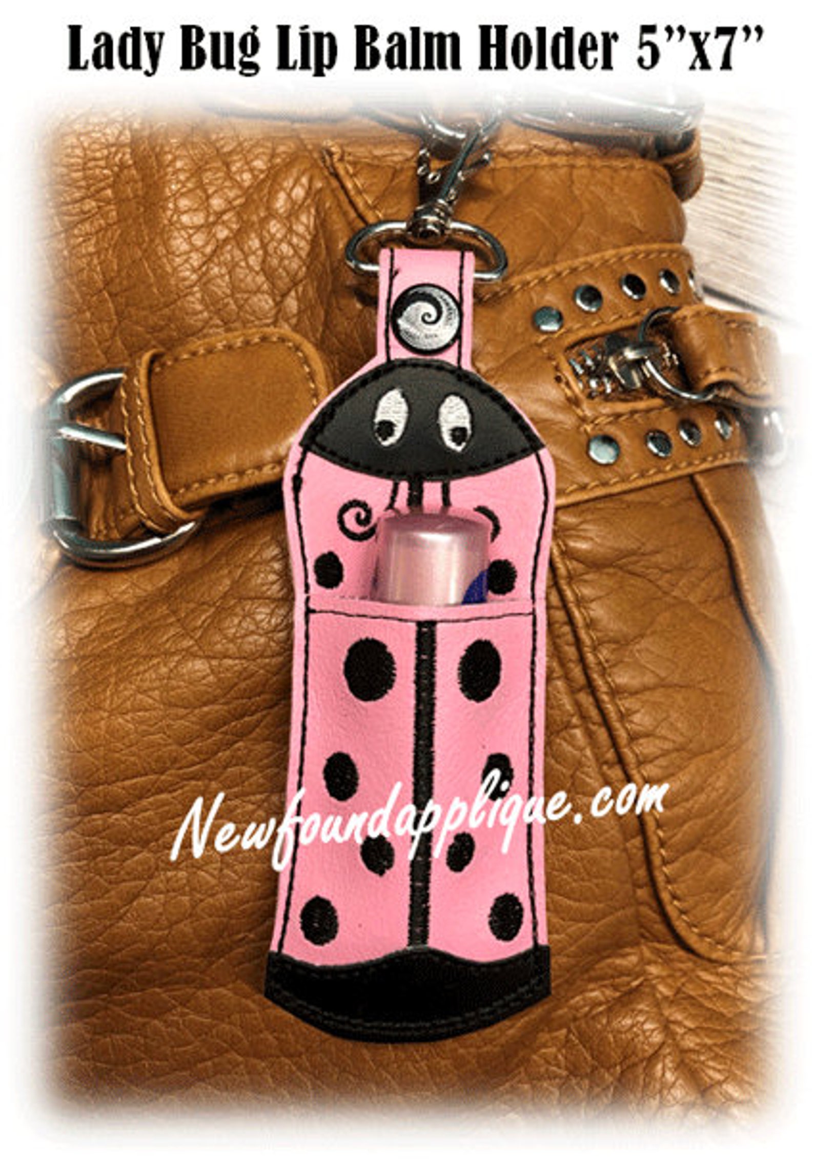 In the Hoop Lady Bug Lip Balm Holder Embroidery Machine Design Etsy