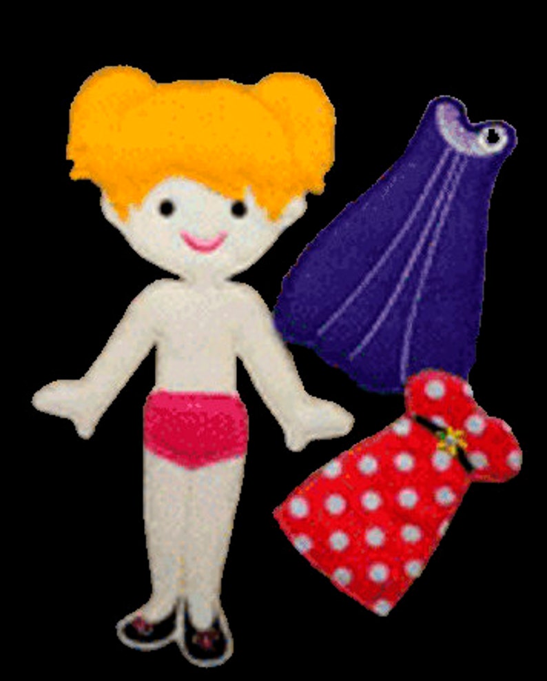 In The Hoop Felt Fun Dress Up Doll Basic Set Embroidery Machine Designs image 6
